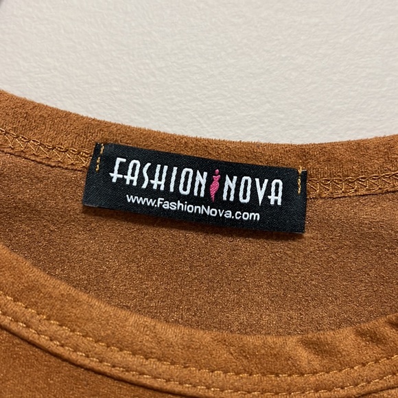 FASHION NOVA TAN SUEDE DRESS - Picture 2 of 4